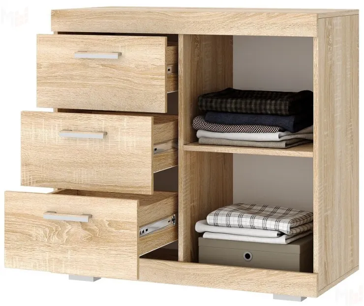 Комод Соната КС-900 1Д Сонома-Белый глянец