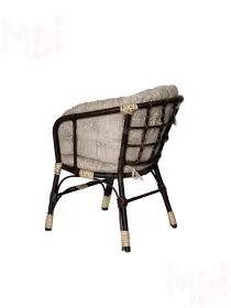 Комплект Багама с диваном и бежевыми ушастыми подушками (полиротанг)