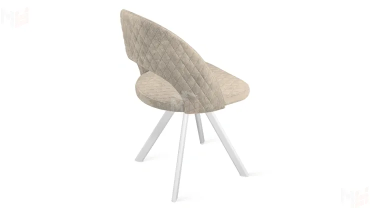 Стул Гэтсби К2 Белый матовый, Велюр Wellmart Dark Beige