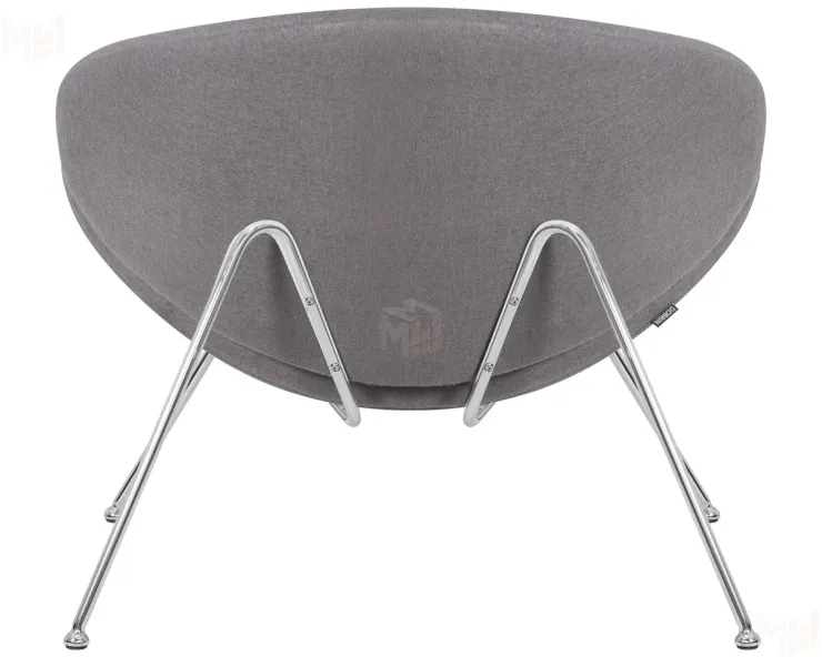 Кресло дизайнерское DOBRIN EMILY (серая ткань AF7, хромированная сталь)