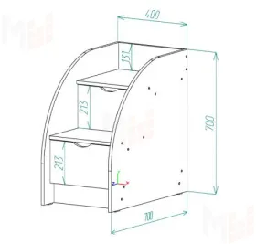Фанки Кидз Лестница-комод малая 13/19СВ