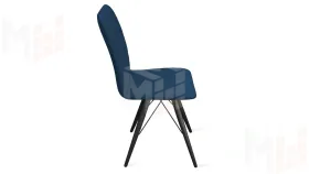 Стул Стенли К3 Черный муар, Велюр Confetti Blue