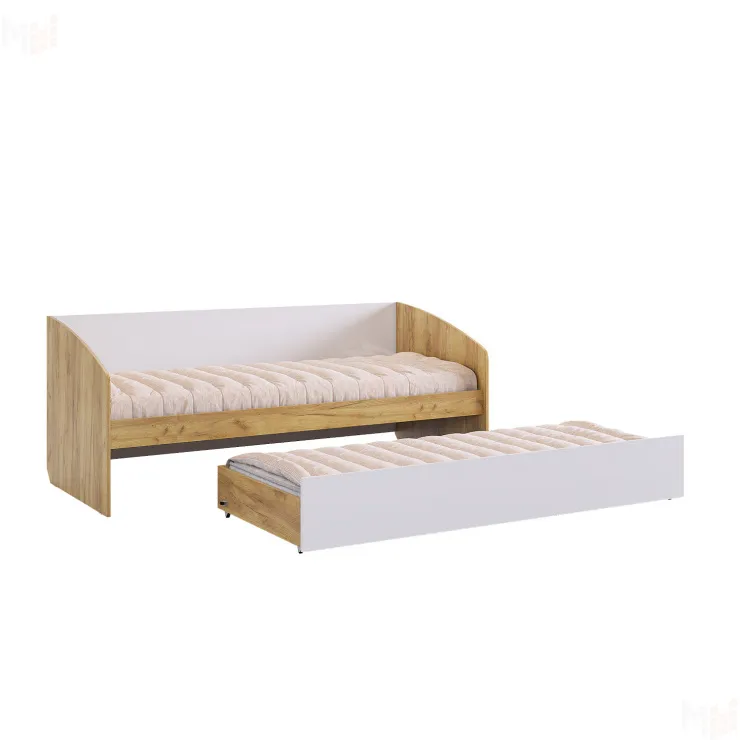 Кровать Форсаж дуб крафт золотой/белый