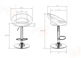 Стул барный DOBRIN MIRA BLACK (чёрный)