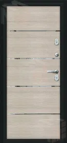 Входная металлическая дверь Thermo Лайн Букле черное/Cappuccino Veralinga