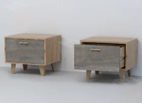 Тумба Т-5 Эго на ножках Дуб Крафт Золотой/Камень Темный