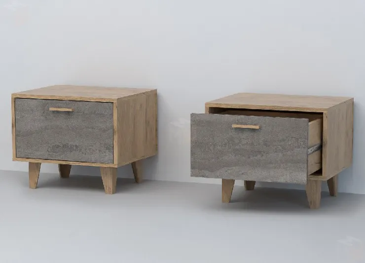 Тумба Т-5 Эго на ножках Дуб Крафт Золотой/Камень Темный