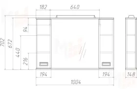 Шкаф-зеркало Cube 100 Эл. Домино