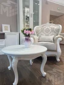 Столик круглый Мишель белый матовый