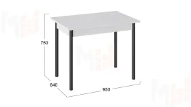 Стол Родос Тип 1 с опорой d40 Черный муар, Белый