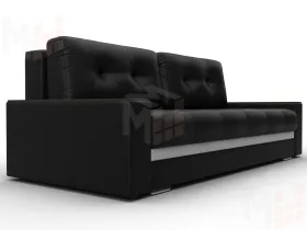 Диван прямой с декором Лига-096 НПБ ( Черный;Белый )