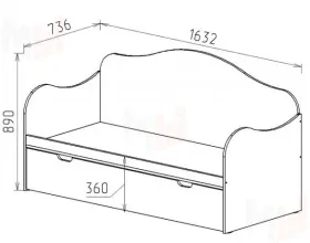 Кровать с выкатным ящиком Зайчонок 40004