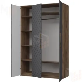 Шкаф трёхстворчатый Копенгаген (дуб самдал/серый графит)