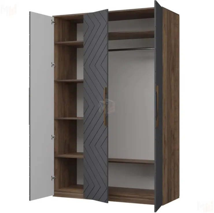 Шкаф трёхстворчатый Копенгаген (дуб самдал/серый графит)