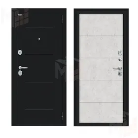 Входная металлическая дверь Граффити-1 Букле черное/Look Art