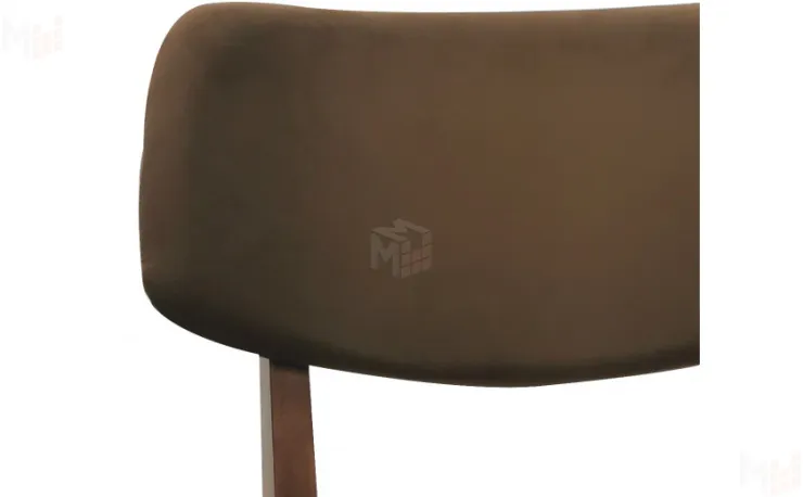 Стул деревянный с мягким сиденьем Мэти Темный орех/Коричневый велюр
