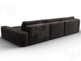 Диван угловой Лига-066 НПБ Лонг угол правый ( BRUT 17 коричневый )