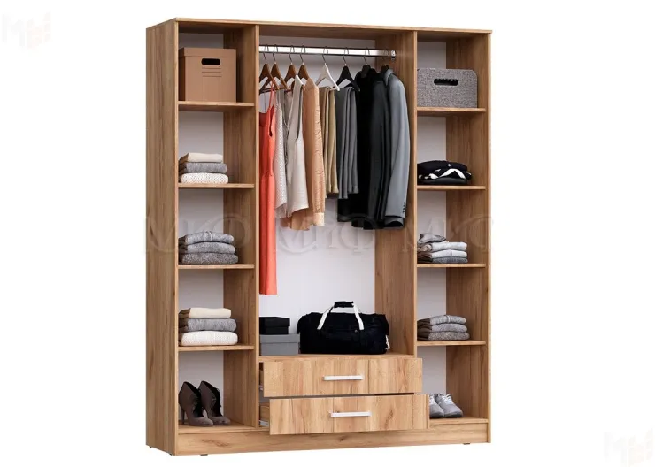 Шкаф Мартина 4-х створчатый (дуб крафт/графит)