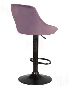 Стул барный DOBRIN LOGAN BLACK (пудрово-сиреневый велюр (MJ9-52))