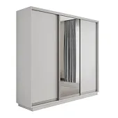 Шкаф-купе Оптим 3-х дверный  1 секция (ЛДСП, Зеркало)  240 см. 1 штанга, 11 полок