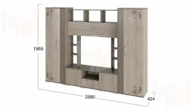 Стенка для гостиной Белла исп. 2 Дуб Сонома трюфель, Дуб Сонома