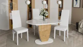 Стол обеденный Монреаль Тип 1 Белый глянец, Бунратти