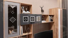 Гостиная Белла с 2-х дверным шкафом (графит)