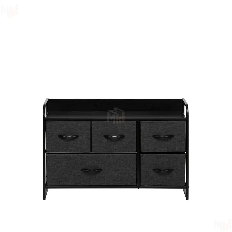 Комод Leset Ноа широкий (Чёрный/Тёмно-серый/Чёрный матовый)