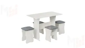 Обеденная группа тип 1 - МФ-101.006 Дуб крафт белый, Велюр Серый