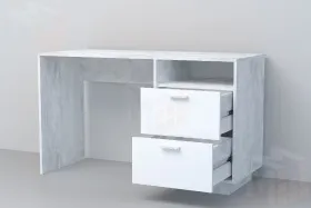 Стол Письменный СТ-3 ПД Эго Бетон Светлый/Белый Глянец