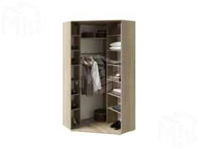 Шкаф Ким угловой универсальный (сонома/графит)