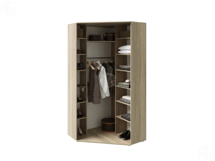 Шкаф Ким угловой универсальный (сонома/графит)