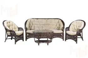 Комплект Черчилль (Рузвельт) с 3-х местным диваном и овальным столом