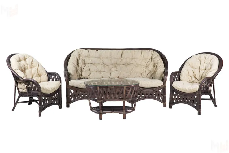 Комплект Черчилль (Рузвельт) с 3-х местным диваном и овальным столом