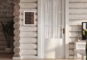 Зеркало навесное в раме 40х50 «Кантри» арт.410365002300 /Белый лак/