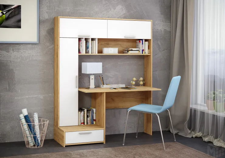 Стол письменный Лайт 03.243 H Крафт золотой, Белый 