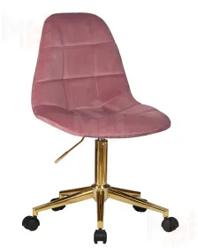 Офисное кресло для персонала DOBRIN MONTY GOLD (розовый велюр (MJ9-32))
