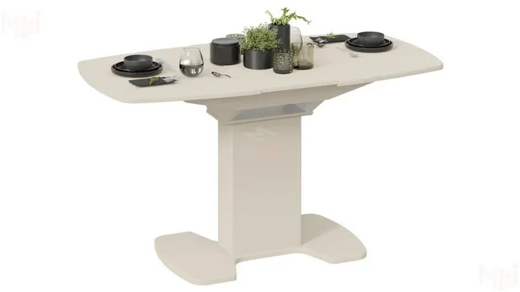 Стол обеденный Портофино - СМ(ТД)-105.01.11(1) Бежевое, Стекло бежевое матовое LUX