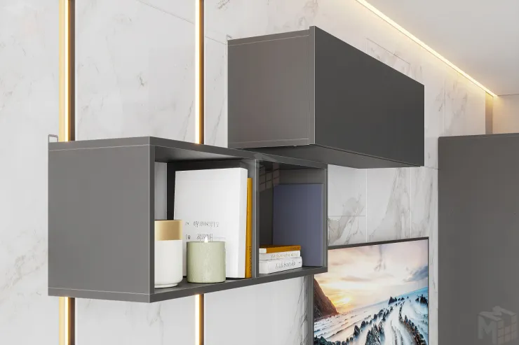 Шкаф навесной Денвер Графит серый