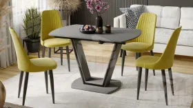 Стол обеденный Дели Тип 2 Серый софт, Стекло матовое серое