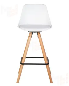Стул полубарный DOBRIN RONNI (ножки светлый бук, белый (ZL-W-02))