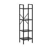 Стеллаж Leset Стилвуд 14 узкий, 4 полки (Чёрный/Чёрный)