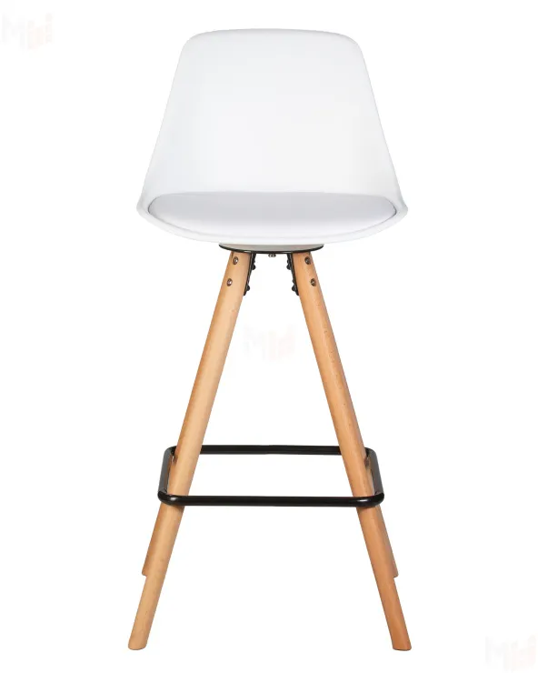 Стул полубарный DOBRIN RONNI (ножки светлый бук, белый (ZL-W-02))