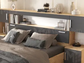 Спальный гарнитур Бася крафт/графит