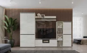 Гостиная  ГРЕТТА  Дуб Крафт белый - Антрацит №3