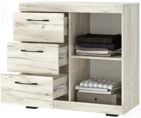 Комод Соната КС-900 1Д Крафт белый-Антрацит