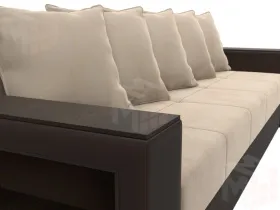 Диван прямой Дубай Лайт полки слева ( Бежевый\Коричневый )