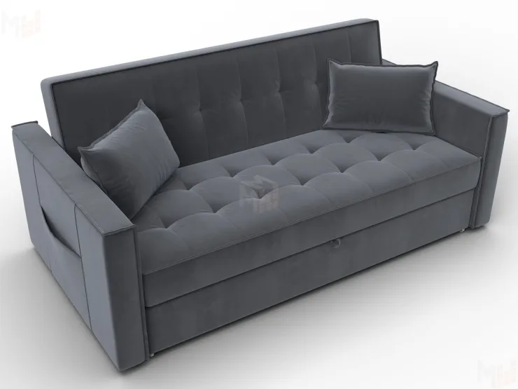 Диван прямой Лига-104 (160) ( SEVEN 17 серый )