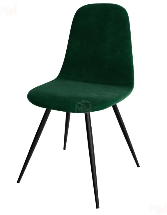 Стул Кассиопея (велюр изумруд, ноги конус черный)