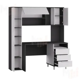 Стол рабочий Комфорт 12.95 N Темно - серый, Белый премиум